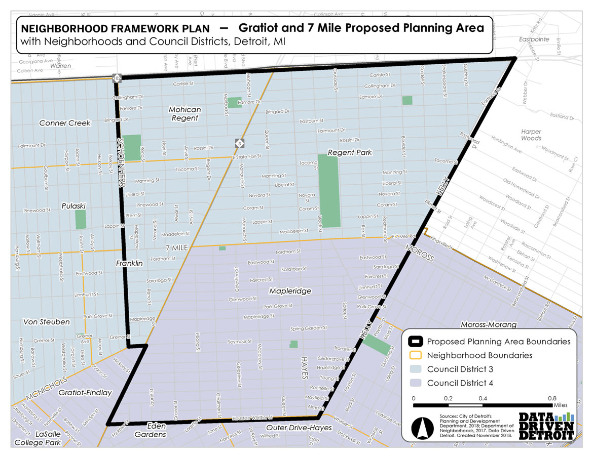 Gratiot - 7 Mile Map