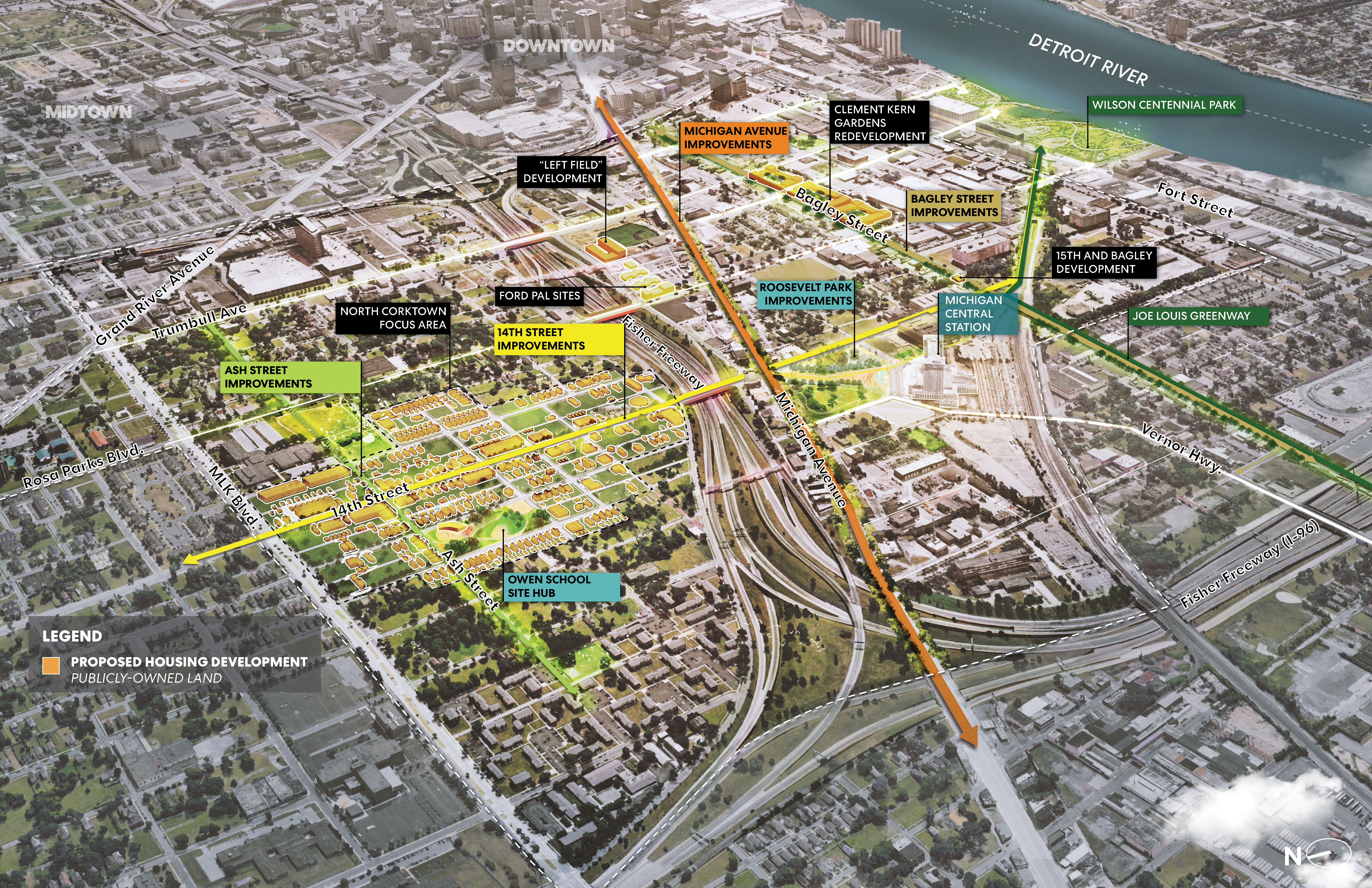 Corktown Aerial Map