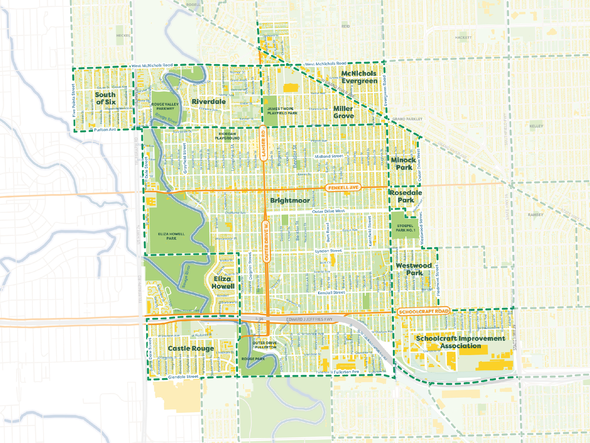 Brightmoor Urban Ag. Area map