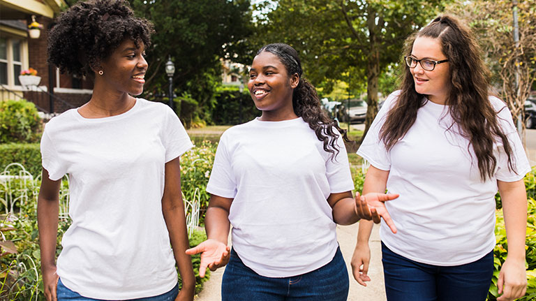 behavioral health 3 girls talking