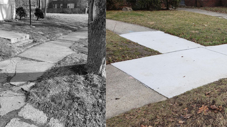 sidewalk before and after