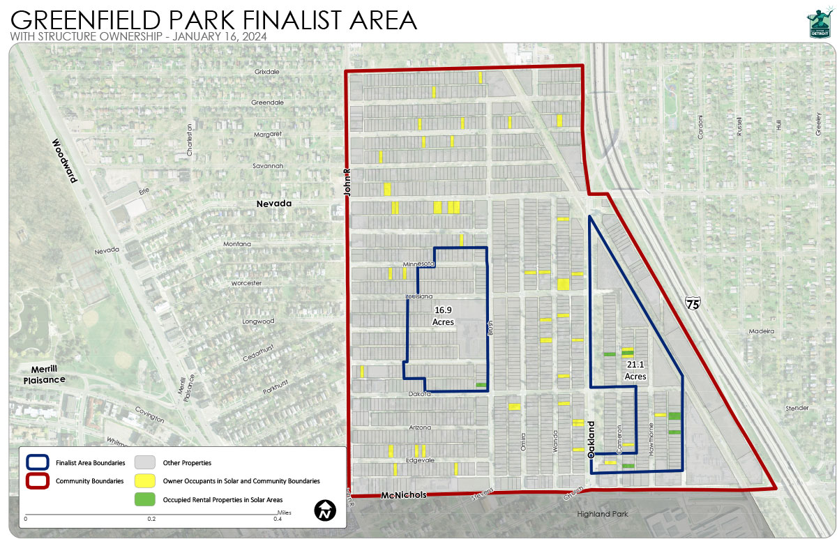 Greenfield park finalist area map